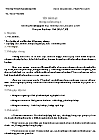 Giáo án Toán Lớp 8 - Tuần 30+31 - Năm học 202