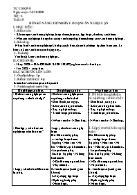 Giáo án Tự chọn Ngữ văn 8 - Tuần 8, Tiết 6: R