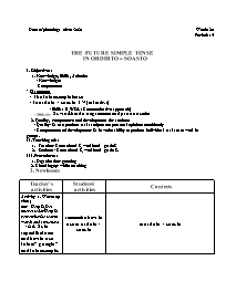 Giáo án Tự chọn Tiếng Anh 8 - Week 20, Period