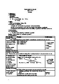 Giáo án Tự chọn Tiếng Anh 8 - Week 22: The pa