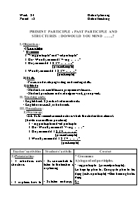 Giáo án Tự chọn Tiếng Anh 8 - Week 24, Period