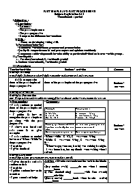 Giáo án Tự chọn Tiếng Anh 8 - Week 25: Past s