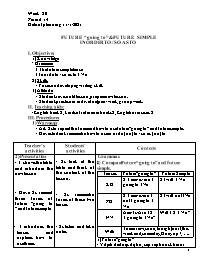Giáo án Tự chọn Tiếng Anh Lớp 8 - Week 20, Pe