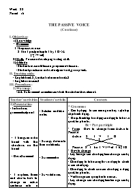 Giáo án Tự chọn Tiếng Anh Lớp 8 - Week 22, Pe