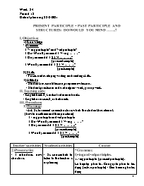 Giáo án Tự chọn Tiếng Anh Lớp 8 - Week 24, Pe