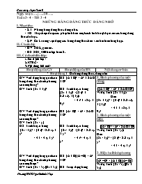 Giáo án Tự chọn Toán 8 - Tiết 3+4: Những hằng