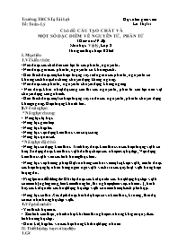 Giáo án Vật lí 8 - Chủ đề: Cấu tạo chất và mộ