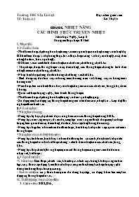 Giáo án Vật lí 8 - Chủ đề: Nhiệt năng. Các hì