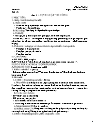 Giáo án Vật lí 8 - Tiết 16, Bài 14: Định luật về công - Năm học 2019-2020