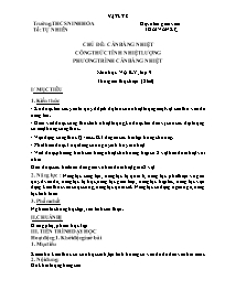 Giáo án Vật lí 8 - Tuần 26 - Năm học 2021-202