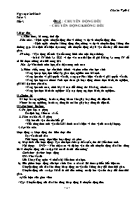 Giáo án Vật lí Lớp 8 - Tiết 3, Bài 3: Chuyển 