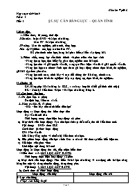 Giáo án Vật lí Lớp 8 - Tiết 5, Bài 5: Sự cân 