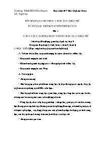 Kế hoạch bài dạy Lịch sử 8 - Tuần 1-3 - Năm h