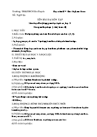 Kế hoạch bài dạy Lịch sử 8 - Tuần 10 - Năm họ