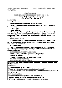 Kế hoạch bài dạy Lịch sử 8 - Tuần 18 - Năm họ