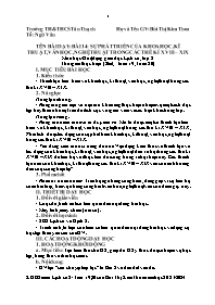 Kế hoạch bài dạy Lịch sử 8 - Tuần 19+20 - Năm