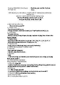 Kế hoạch bài dạy Lịch sử 8 - Tuần 25+26 - Bùi