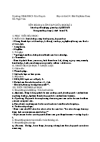 Kế hoạch bài dạy Lịch sử 8 - Tuần 27 - Năm họ