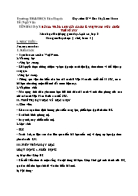 Kế hoạch bài dạy Lịch sử 8 - Tuần 31 - Năm họ