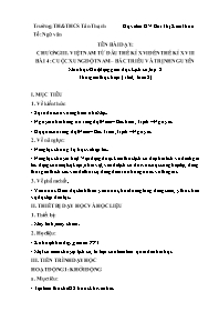 Kế hoạch bài dạy Lịch sử 8 - Tuần 8 - Năm học