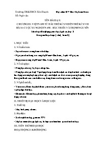 Kế hoạch bài dạy Lịch sử Lớp 8 - Tuần 8 - Năm