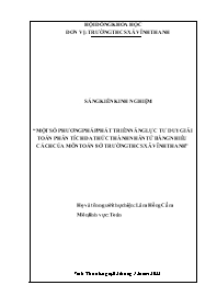 Một số phương pháp phát triển năng lực tư duy