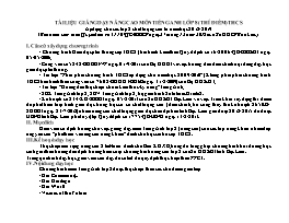 Tài liệu giảng dạy nâng cao môn Tiếng Anh Lớp