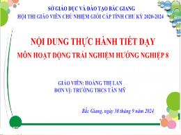 Bài giảng Hoạt động trải nghiệm 8 - Hoạt động