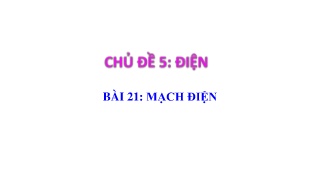 Bài giảng môn Khoa học tự nhiên 8 - Chủ đề 5: