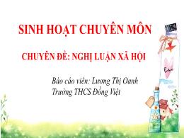Bài giảng môn Ngữ văn 8 - Chuyên đề: Nghị luậ