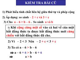 Bài giảng Toán 8 - Chương IV: Liên hệ giữa th