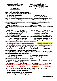 Đề kiểm tra cuối học kì 1 môn Lịch sử và Địa 