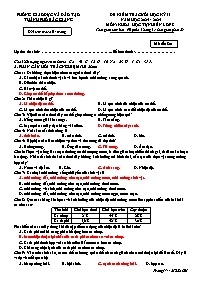 Đề kiểm tra cuối học kì 2 môn Khoa học tự nhi