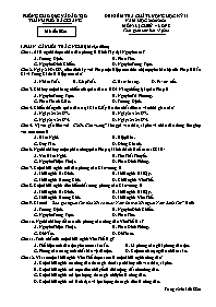 Đề kiểm tra cuối học kì 2 môn Lịch sử 8 - Mã 