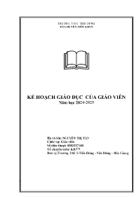Kế hoạch giáo dục của giáo viên trường THCS T